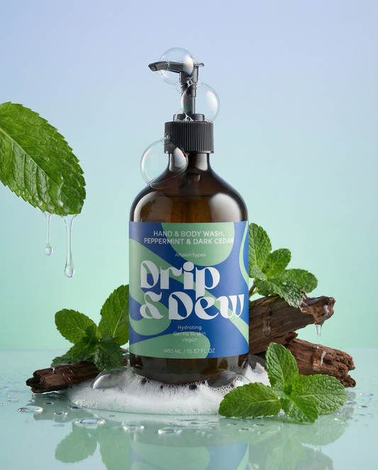 Hand & Body Wash, Peppermint & Dark Cedar