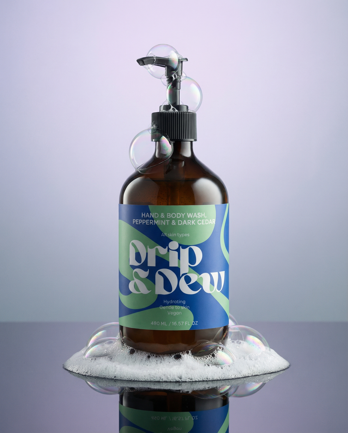 Hand & Body Wash, Peppermint & Dark Cedar